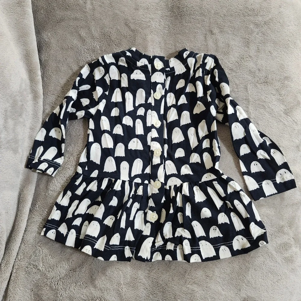Kate Quinn Baby Ghost Halloween Drop Waist Tee Anne Bell Bottom Pants Set 6-12M